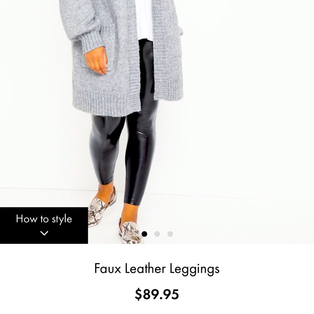 Eloquii Black Faux Leather Leggings